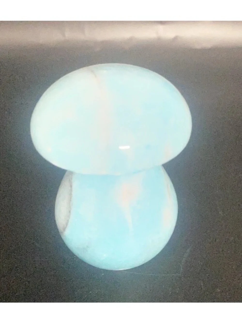 Vintage 1960s Mushroom Paperweight Blue Marble Stone Desk Retro Mod Ikea Sweden